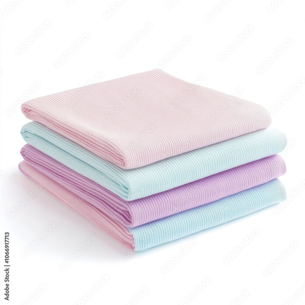 A stack of towels in different colors A stack of towels in different colors