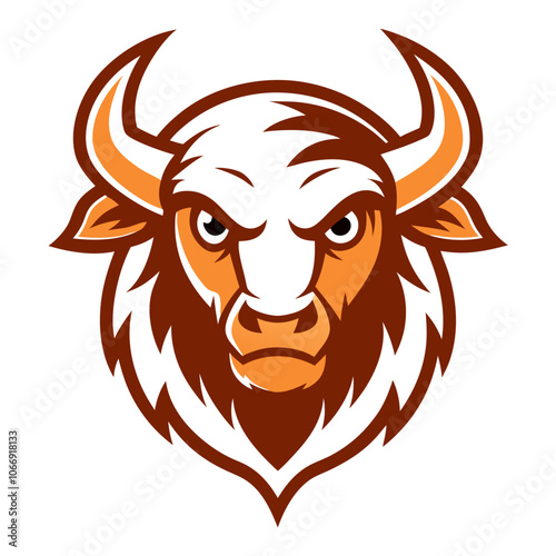 Bison Mascot Logo Vector.