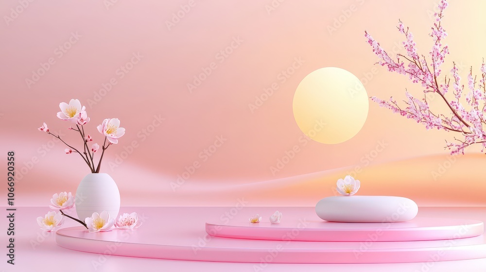 A tranquil pink background with soothing gradients, perfect for wellness themes, relaxation products, and calming presentations.
