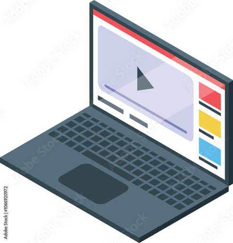 Streaming video service website interface displayed on a laptop screen, offering online entertainment and content viewing