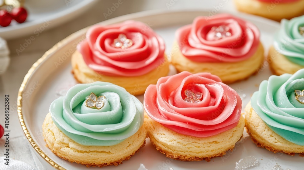 Holiday Gem Rose biscuits with a candy top, bright colors and classic charm making these traditional treats a perfect celebration snack Holiday Gem Rose biscuits with a candy top, bright colors and classic charm making these traditional treats a perfect celebration snack