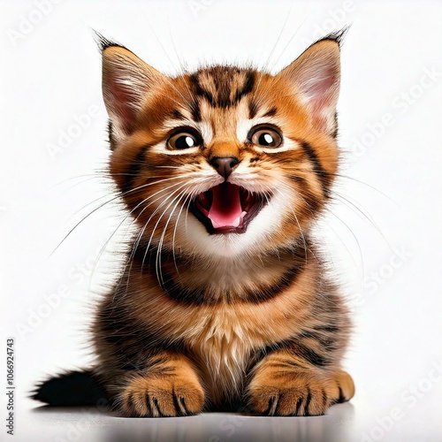 Cute kitten is smiling photo