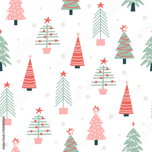 seamless pattern with christmas trees