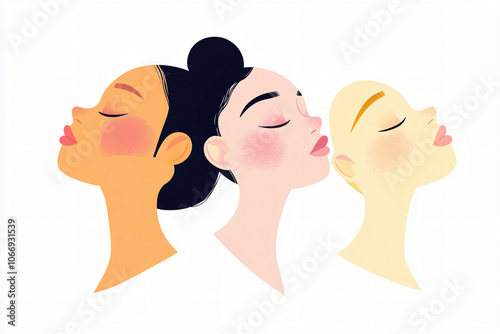 colorful flat vector illustration of snob women