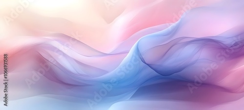 A vibrant abstract wave of soft pastel hues, blending pink and blue shades, creating a serene and dreamy atmosphere, perfect for backgrounds or creative projects.