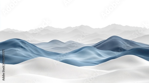 Wallpaper Mural Abstract blue and white mountain range on a white background. Torontodigital.ca