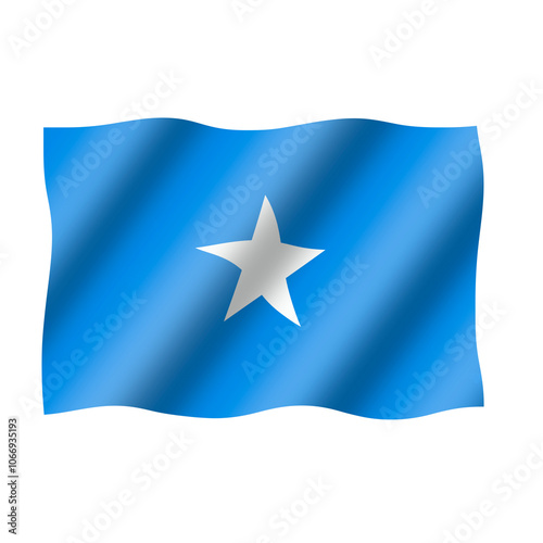 The flag of somalia is flying beautifully