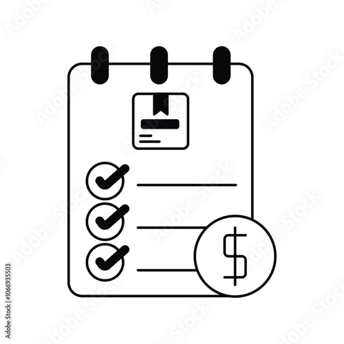 order fulfillment glyph icon with white background vector stock illustration