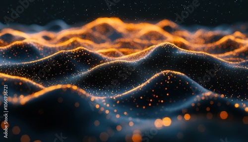 Digital waves of technology intertwined in chaotic rhythms at twilight