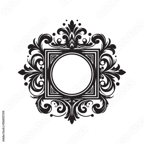 Luxury Ornament Frame Silhouettes – Vector Illustrations for Opulent Designs