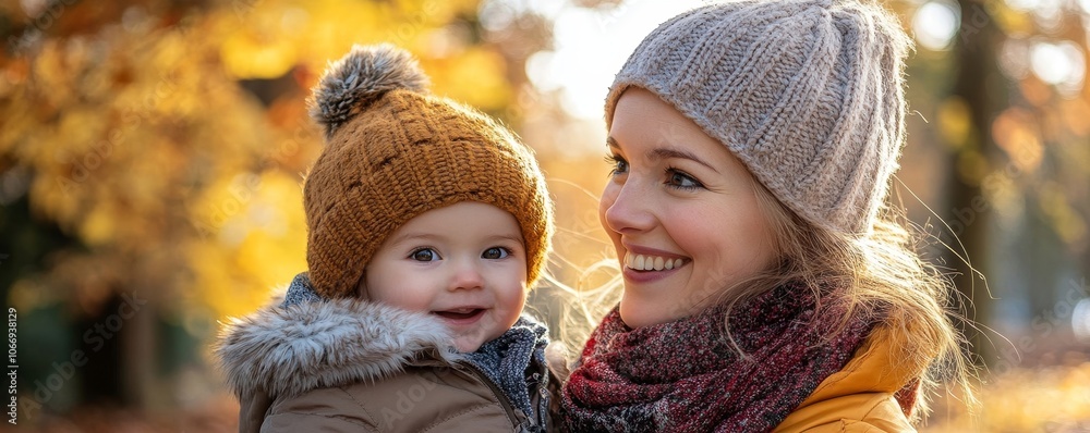 Obraz premium happy holidays, Mum and daughter play together in the park, Generative AI