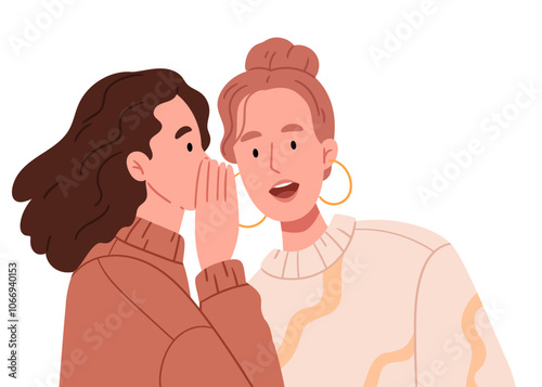 Girlfriends gossip.Surprise face, emotions, Best friends