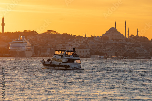 Sunset over the historical peninsula of Istanbul