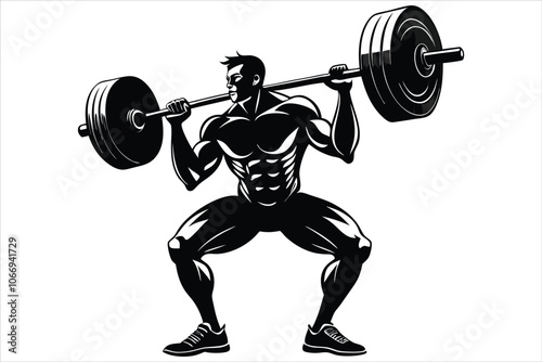 Powerful Gym Bodybuilding Barbell Vector Pack,
