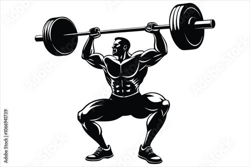 Powerful Gym Bodybuilding Barbell Vector Pack,
