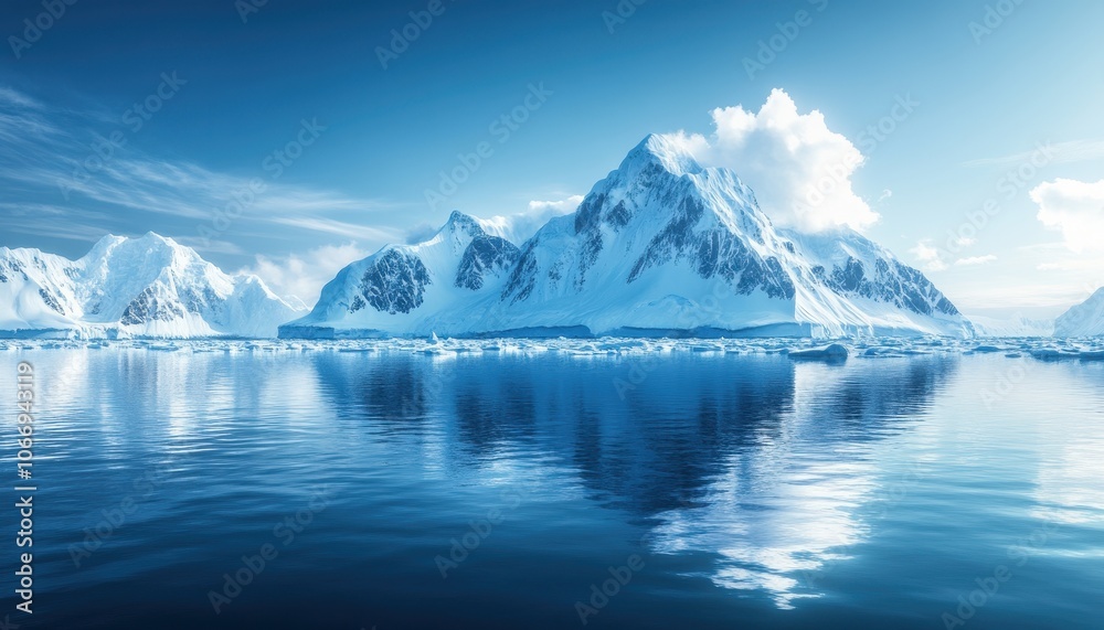 custom made wallpaper toronto digitalIce formations reflecting in calm polar waters under blue skies