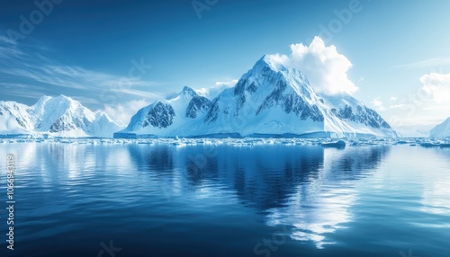 Wallpaper Mural Ice formations reflecting in calm polar waters under blue skies Torontodigital.ca