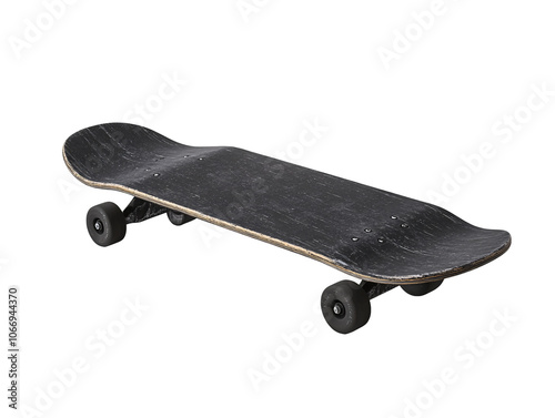 a black skateboard with wheels photo