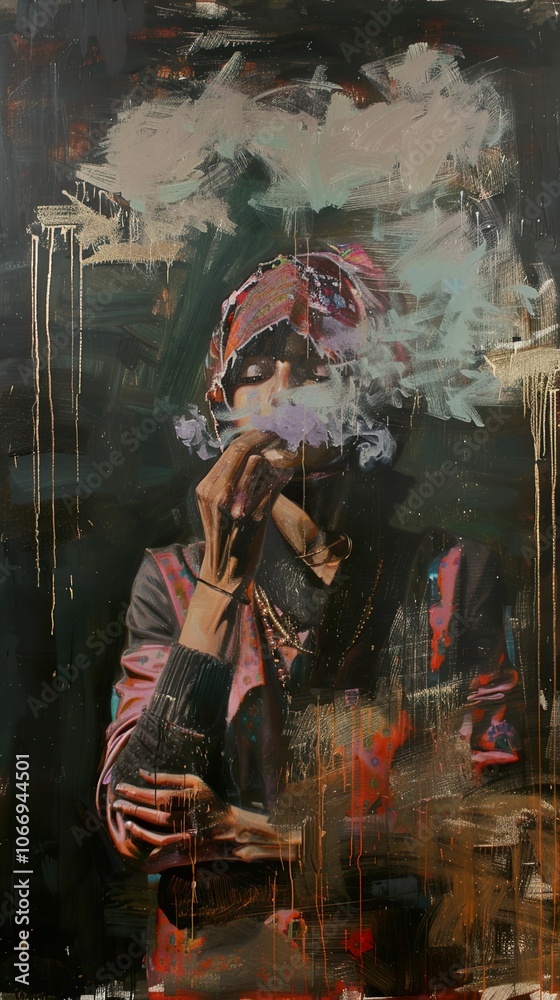 A Study in Smoke and Shadow: A Contemporary Portrait of Introspection A Study in Smoke and Shadow: A Contemporary Portrait of Introspection