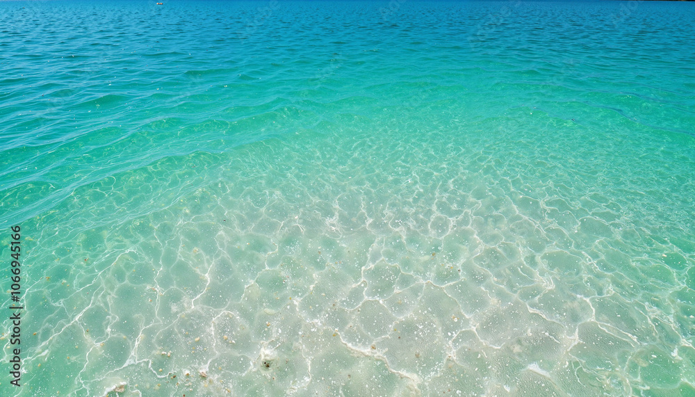 Obraz premium Shallow turquoise water with ripples on a sunny day