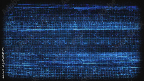 A digital style background texture with data glitch and interference effects.