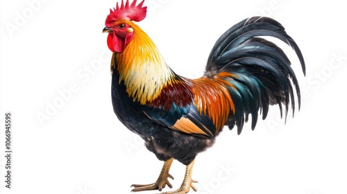 A Colorful Rooster with a Proud Stance