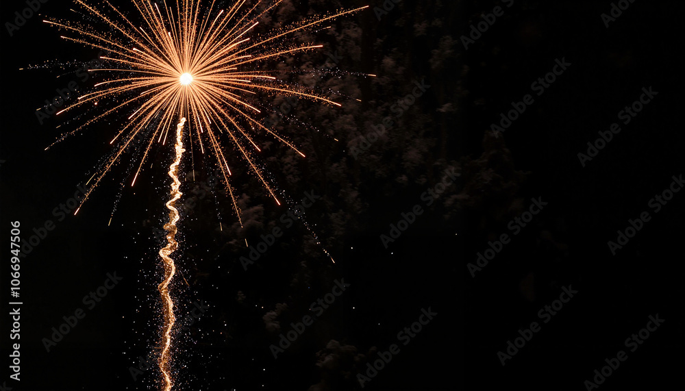 Firework Spark Against Night Sky Firework Spark Against Night Sky