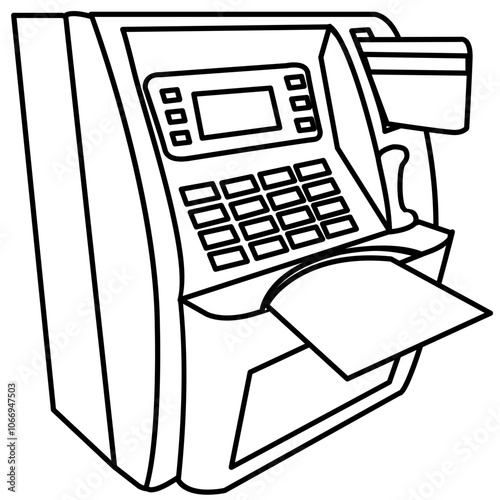 Office Equipment doodle element coloring page cartoon illustration