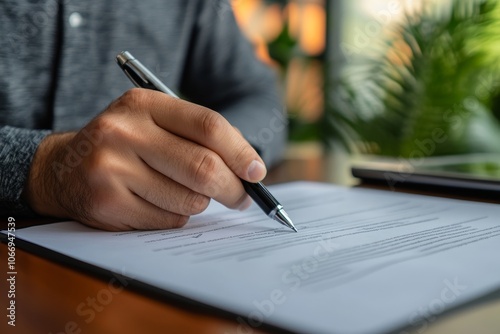 client signing in contract document agreement after closing business deal, Generative AI