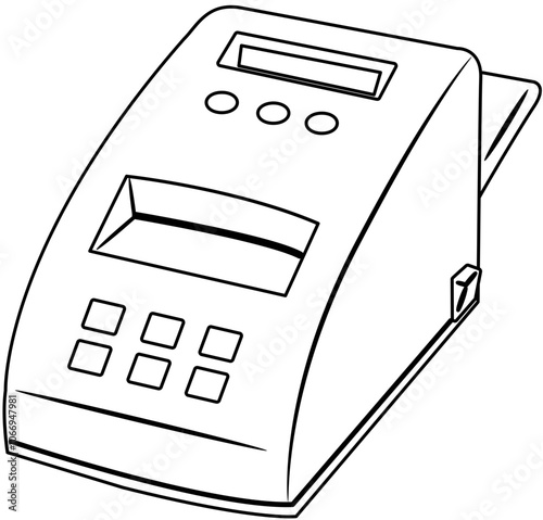 Office Equipment doodle element coloring page cartoon illustration