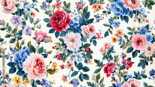 Wallpaper Mural Lively Colorful Floral Pattern Design Torontodigital.ca