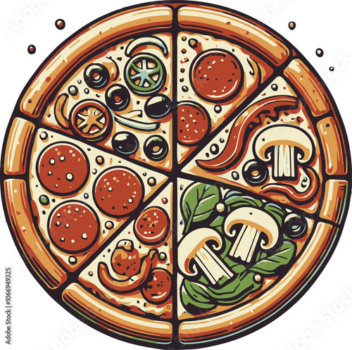 pizza abstact art vector