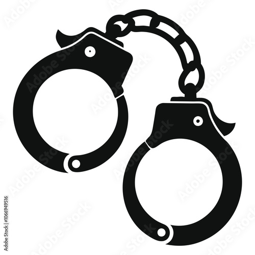 handcuff silhouette on white background