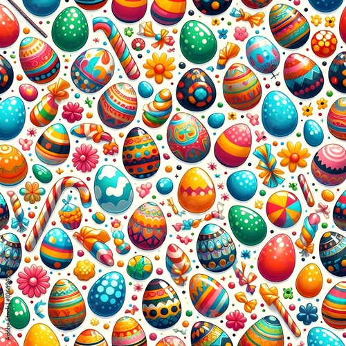 Easter Candy and Eggs Pattern