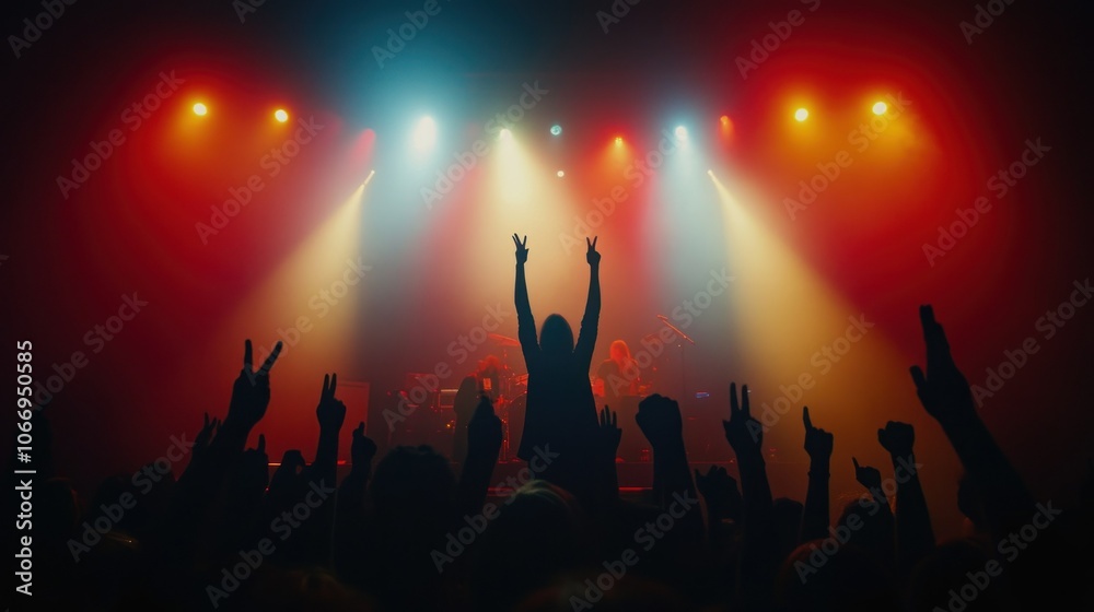 Vibrant Silhouette at a Concert Scene Vibrant Silhouette at a Concert Scene