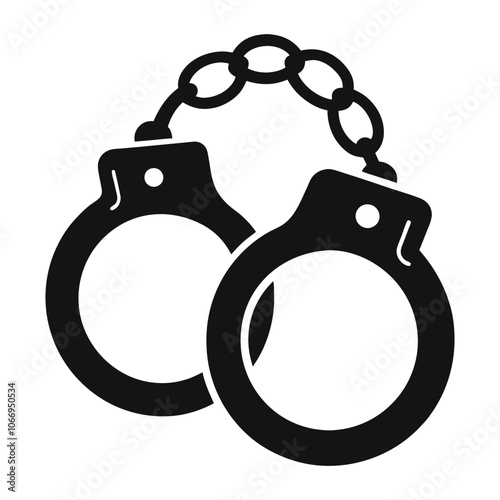 handcuff silhouette on white background