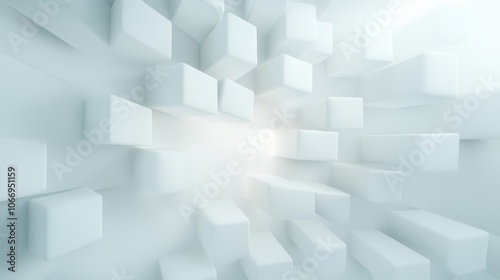 A white background with a bunch of white cubes