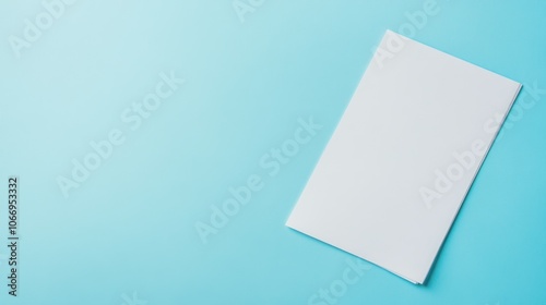 Blank Brochure on Blue Background for Customization