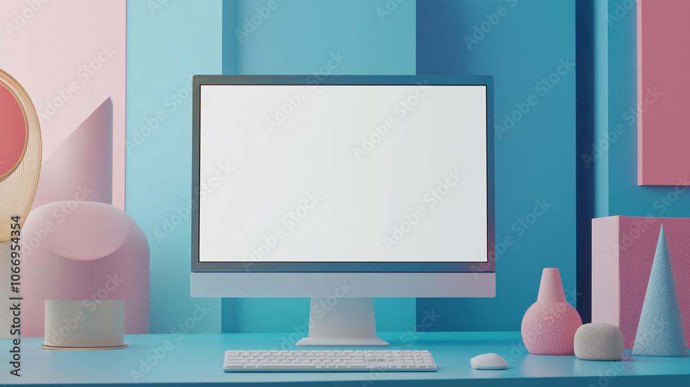 a computer monitor with a blank white screen a computer monitor with a blank white screen