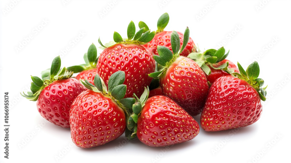 A fresh strawberry isolated on a white background A fresh strawberry isolated on a white background