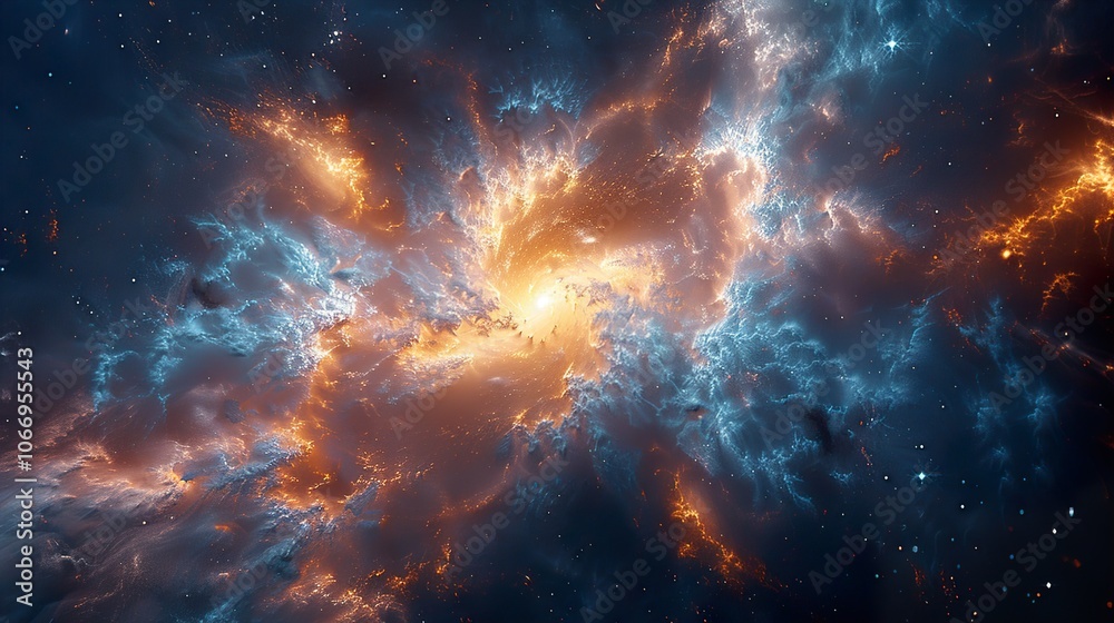 Cosmic Dance: A Vibrant Nebula in Deep Space