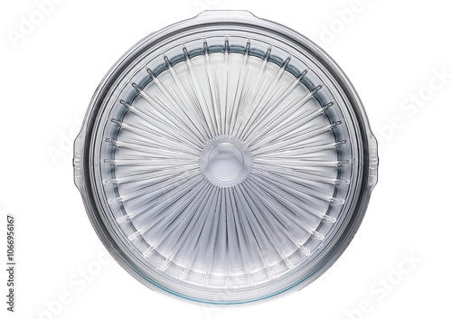 Transparent plastic food tray isolated on a transparent or white background photo