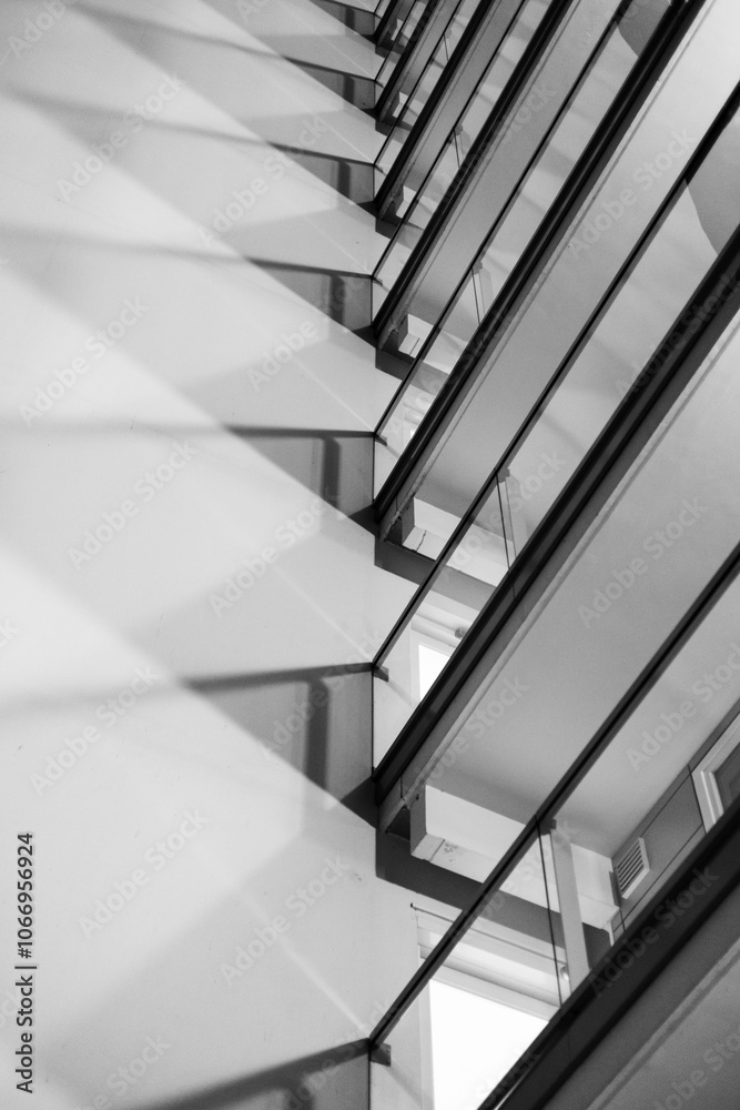 Naklejka premium Monochrome Flat Light and Shadow Pattern