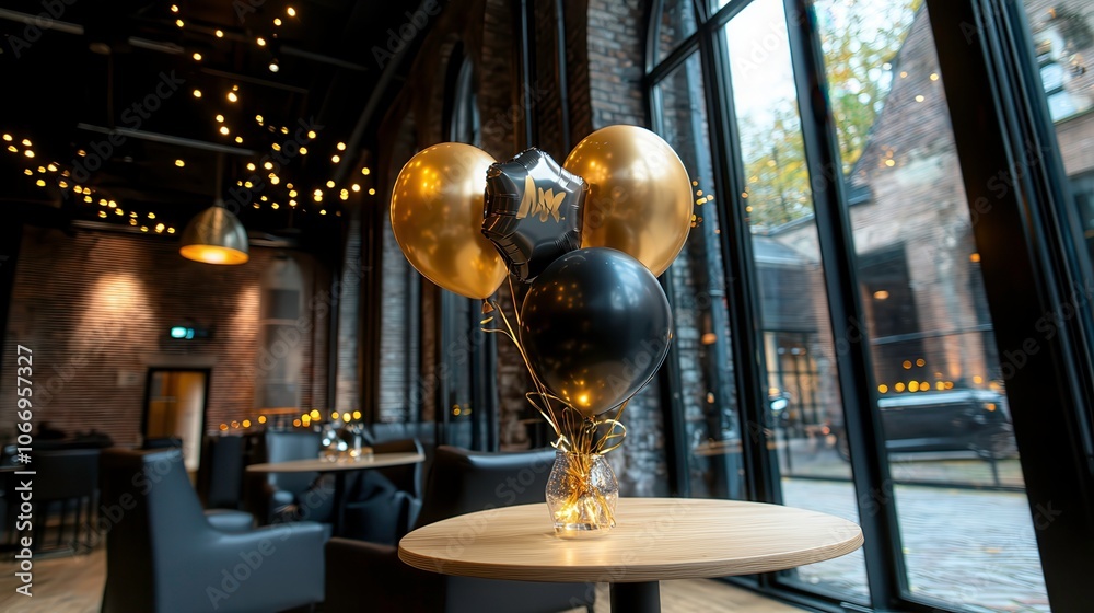 Celebrate new year with luxurious gold and black decorations