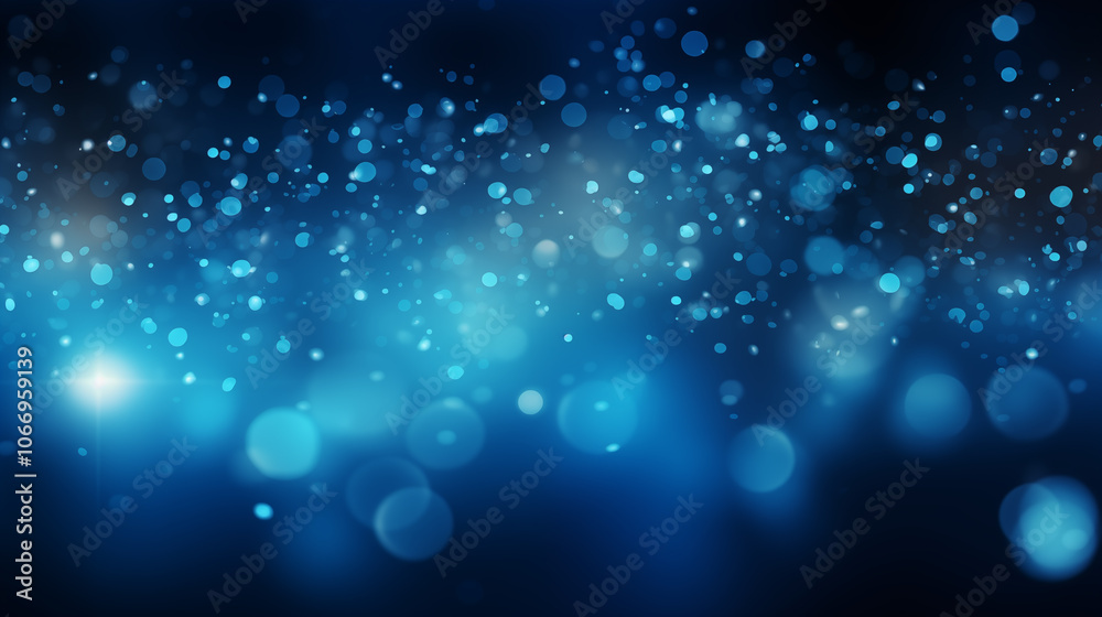 Sparkling Blue Bokeh Abstract Background

