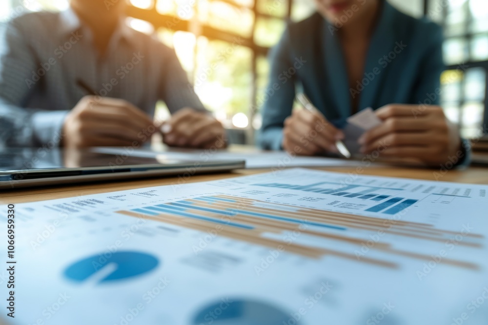 financial advisory services. Asian advisor showing plan of investment to clients in the consultancy office, Generative AI financial advisory services. Asian advisor showing plan of investment to clients in the consultancy office, Generative AI
