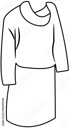 autumn clothes Doodle element coloring page cartoon illustration