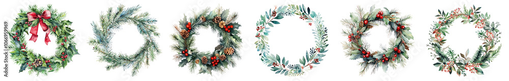 Christmas wreath png cut out element set Christmas wreath png cut out element set