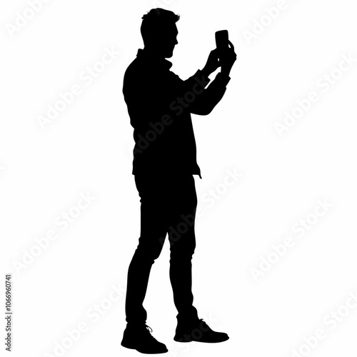silhouette of a man taking photos
