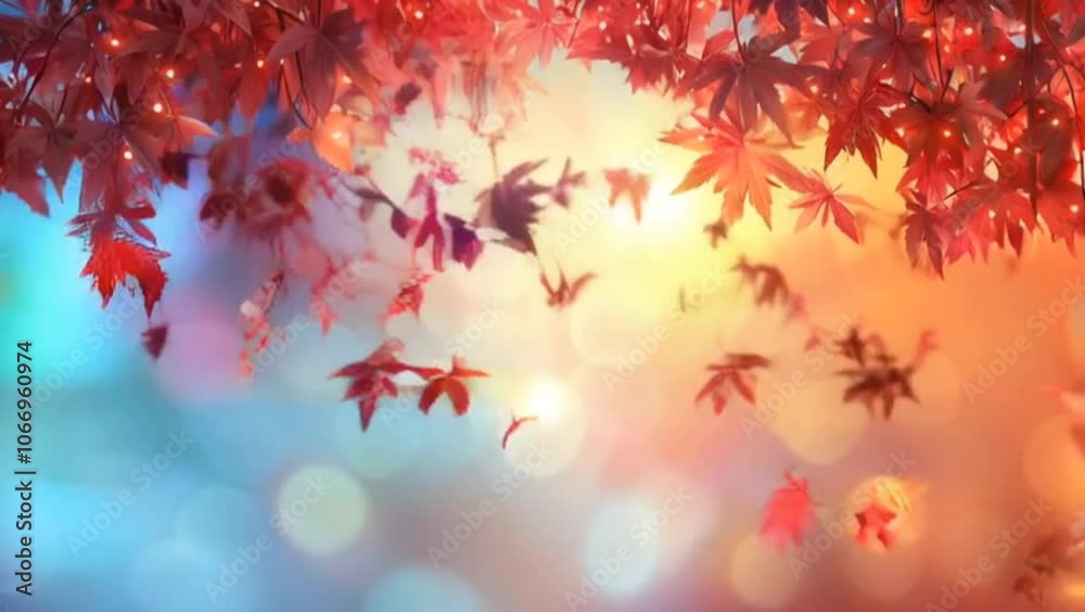 Enchanting autumn scene with falling red maple leaves, soft light, and a dreamy bokeh background, perfect for seasonal designs or greeting cards.
Enchanting autumn scene with falling red maple leaves, soft light, and a dreamy bokeh background, perfect for seasonal designs or greeting cards.